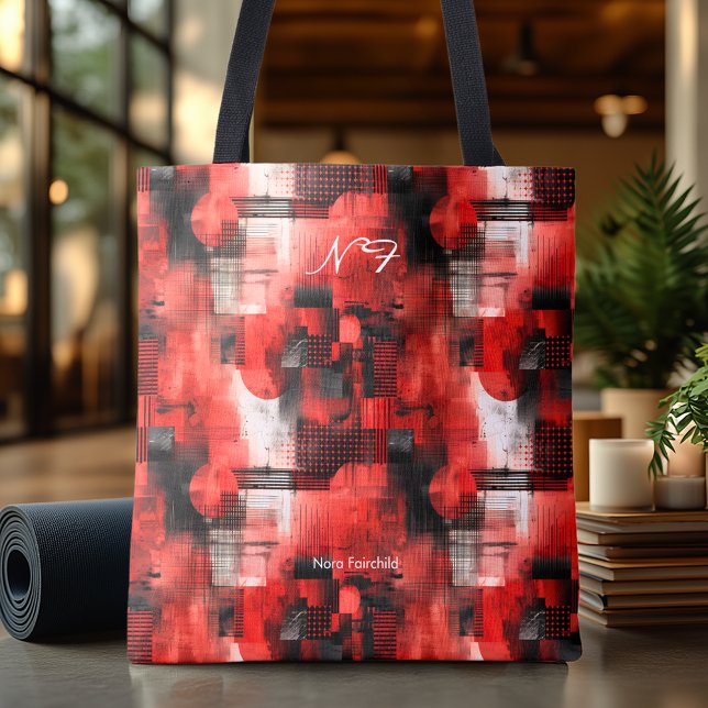 Dynamic Red Abstract Personalised Tote Bag (Creator Uploaded)