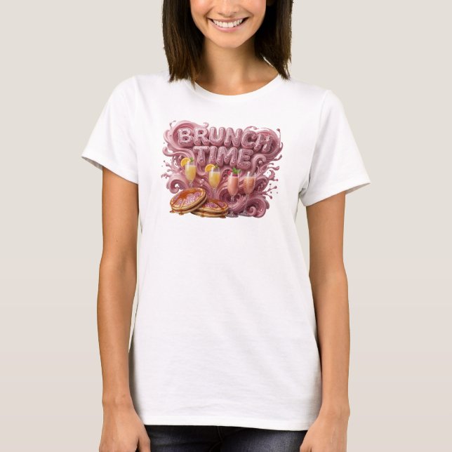 Dynamic Red BRUNCH TIME 3D Text Art T-Shirt (Front)