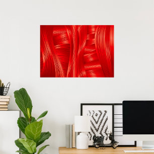 Dynamic Red Muscle Texture Abstract  Poster