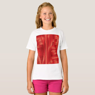 Dynamic Red Muscle Texture Abstract  T-Shirt