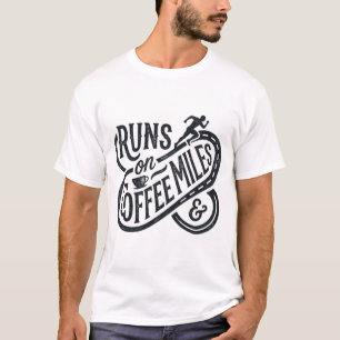 Dynamic Runs on Coffee & Miles Typography  T-Shirt