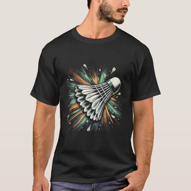 Dynamic Shuttle Burst Badminton Player  T-Shirt (Front)