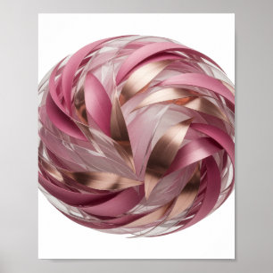 Dynamic Silver ABSTRACT ART Abstract Design Poster