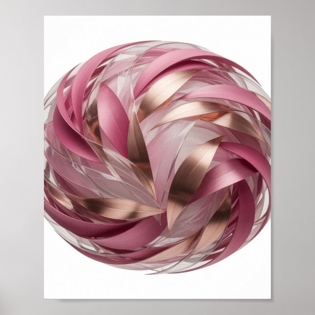 Dynamic Silver ABSTRACT ART Abstract Design Poster (Front)
