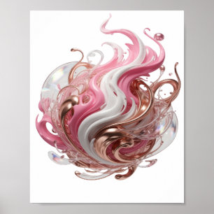 Dynamic Silver ABSTRACT ART Art Print