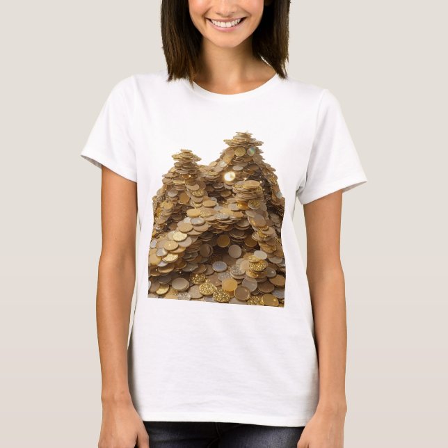 Dynamic Silver ABSTRACT ART Artistic Motif T-Shirt (Front)