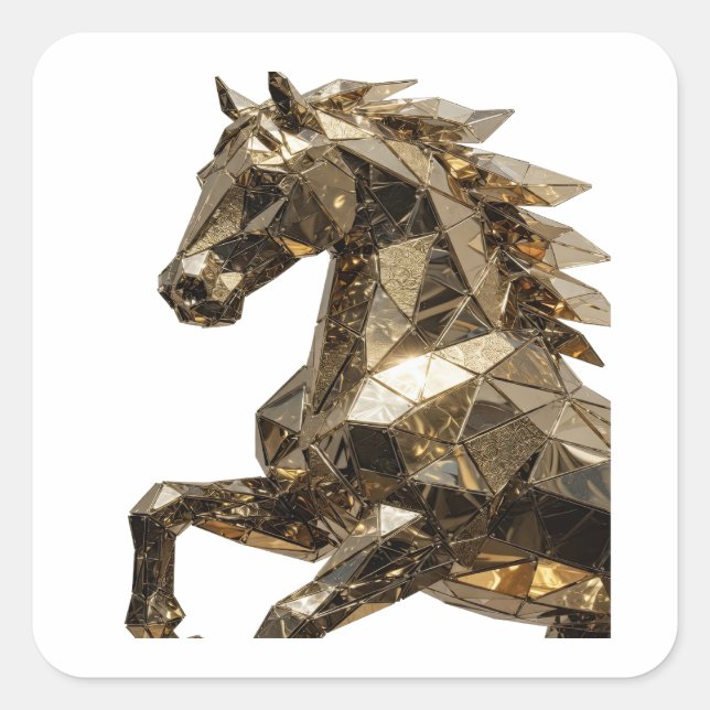 Dynamic Silver Abstract Vinyl Style Square Sticker (Front)