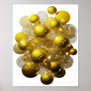 Dynamic Silver GOLDEN GLITTERING BALLS OF LIGHT Poster