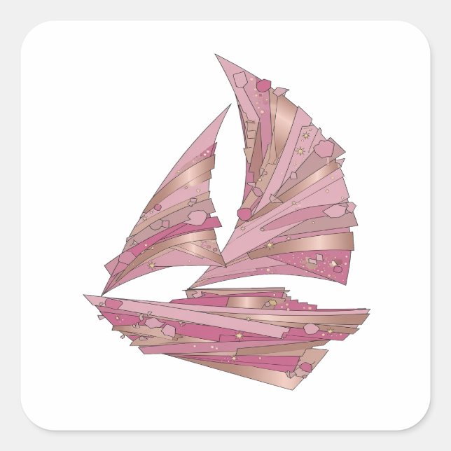 Dynamic Silver PINK CRYSTAL SHIP Sticker Print (Front)