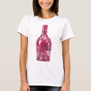 Dynamic Silver PINK GLASS BOTTLE WITH RHINESTONES T-Shirt