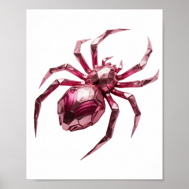 Dynamic Silver PINK SPIDER Custom Design Poster (Front)