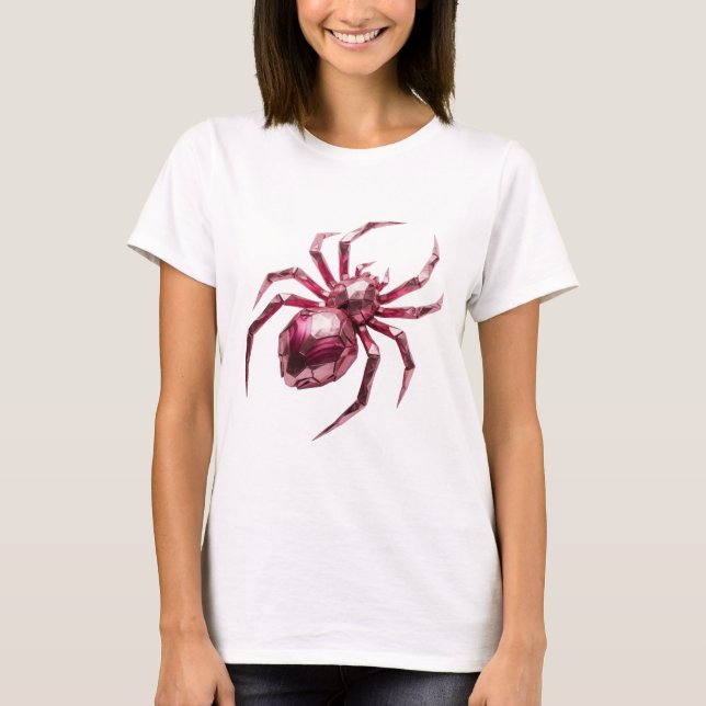 Dynamic Silver PINK SPIDER Custom Design T-Shirt (Front)