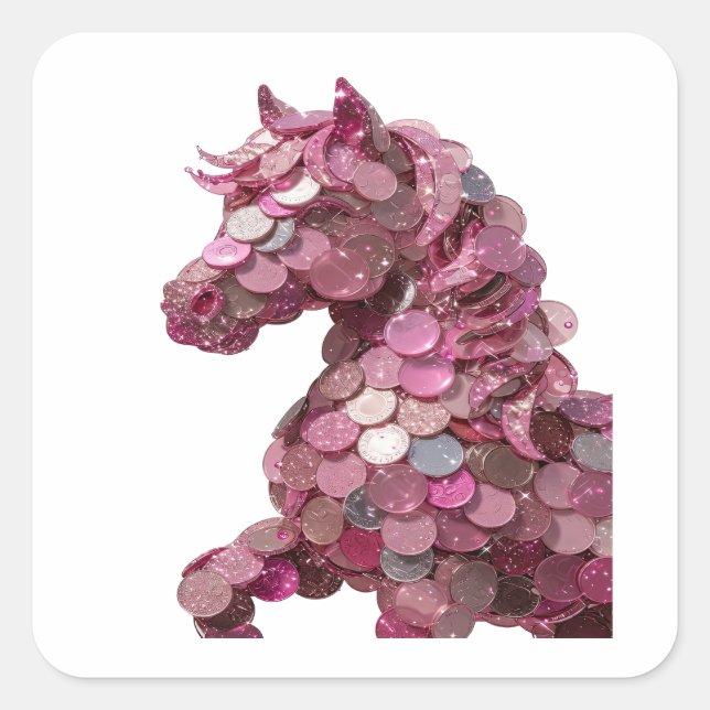 Dynamic Silver UNICORN COINS Decal Art Square Sticker (Front)