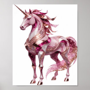 Dynamic Silver UNICORN Slogan Design Poster