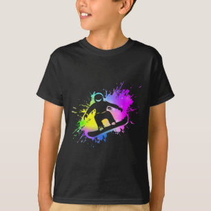 Dynamic Snowboarder Abstract Art Winter Sports 3 T-Shirt