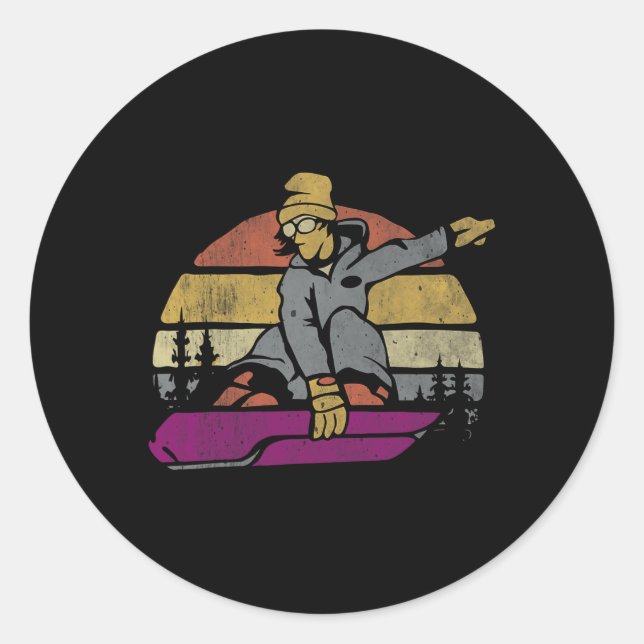 Dynamic Snowboarding Adventure  Classic Round Sticker (Front)