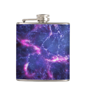 Dynamic Space Nebula Cosmic Image Hip Flask