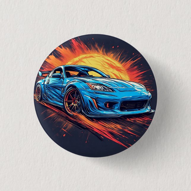 Dynamic Sports Car 3 Cm Round Badge (Front)