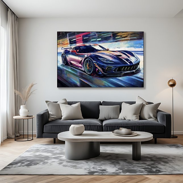 Dynamic Sports Car Racing Painterly Style Poster (Creator Uploaded)