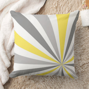 Dynamic Sunburst Radial Rays Seamless Pattern Cushion