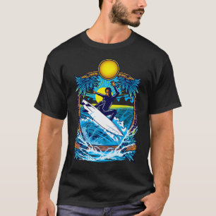 Dynamic Surfer Wave Illustration T-shirt