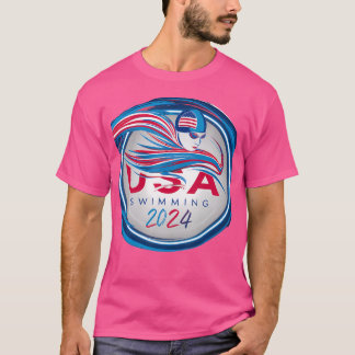 Dynamic Swimming 2024 Logo Patriotic And Energetic T-Shirt