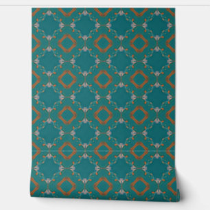 Dynamic Teal and Orange Symmetry Wallpaper