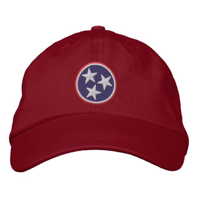 Dynamic Tennessee State Flag Graphic on Embroidered Hat (Front)