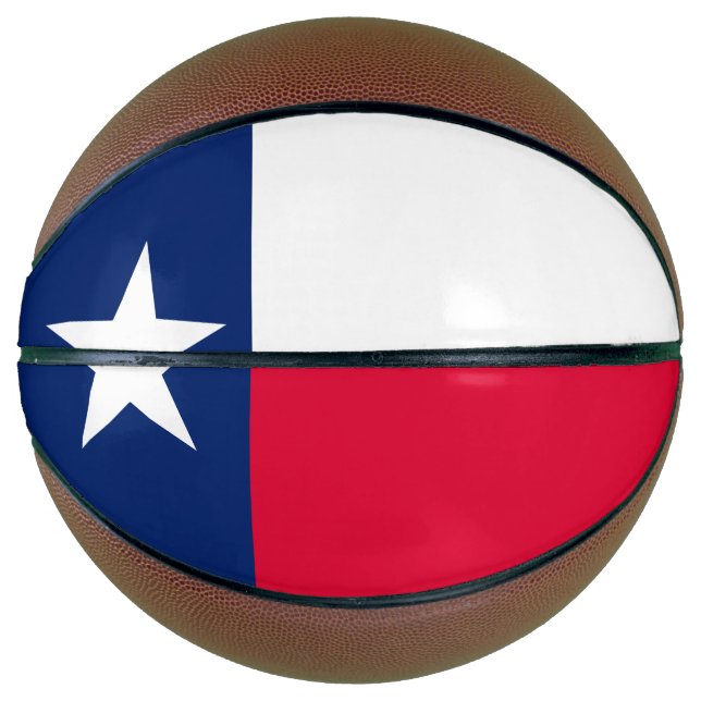 Dynamic Texas State Flag Graphic on a Basketball (Front)