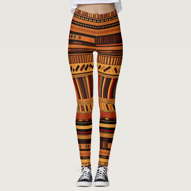 Dynamic Tribal Hues Leggings (Front)