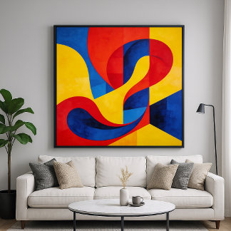 Dynamism - Abstract Style Primary Coloured Art Poster