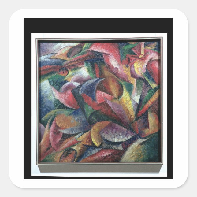 Dynamism of the Body, 1913 (oil on canvas) Square Sticker (Front)