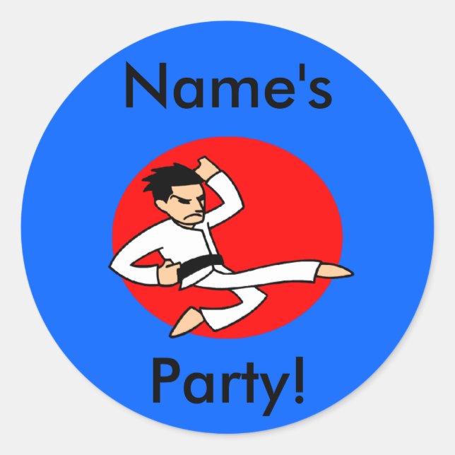 Dynamite Martial Arts Party Stickers (Front)