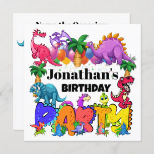 DYNAMITE-O-SAURUS DINOSAUR INVITATION