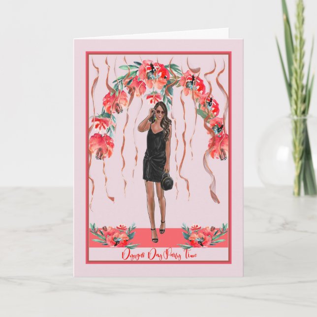 Dyngus Day Party Day Card with Party Theme & Woman (Front)