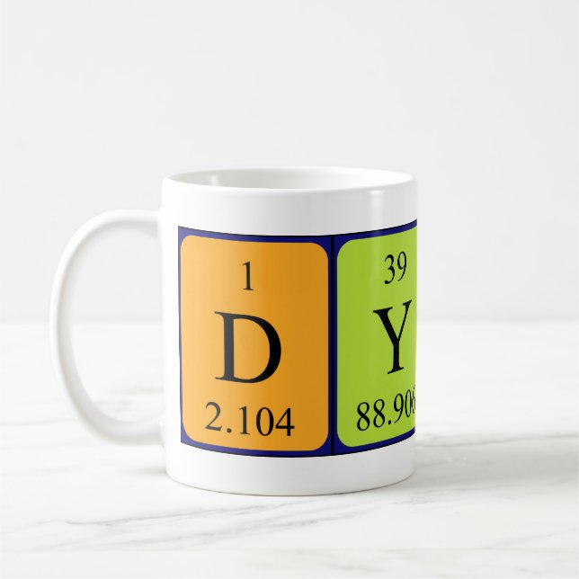 Dyon periodic table name mug (Left)