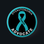 Dysautonomia Advocate Ribbon Black Button<br><div class="desc">Dysautonomia Advocate Ribbon Black Button for awareness and support for people with dysautonomia.</div>
