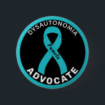 Dysautonomia Advocate Ribbon Black Button<br><div class="desc">Dysautonomia Advocate Ribbon Black Button for awareness and support for people with dysautonomia.</div>