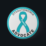 Dysautonomia Advocate Ribbon White Button<br><div class="desc">Dysautonomia Advocate Ribbon White Button for awareness and support for people with dysautonomia.</div>