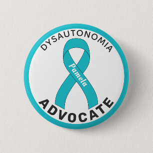 Dysautonomia Advocate Ribbon White Button