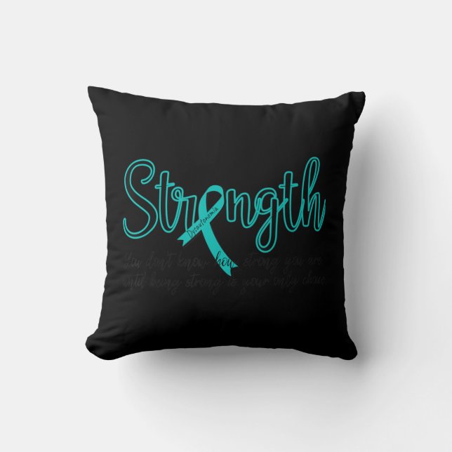 Dysautonomia Awareness Month POTS Warrior Strength Cushion (Front)
