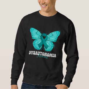 Dysautonomia Awareness Month Teal Ribbon Butterfly Sweatshirt