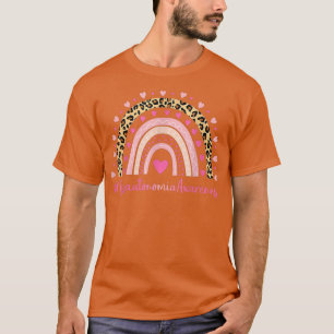 Dysautonomia Awareness Pink Heart Leopard Rainbow T-Shirt