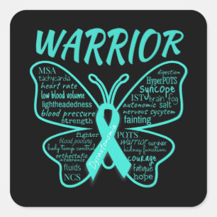Dysautonomia Awareness POTS HyperPOTS NCS Warrior  Square Sticker