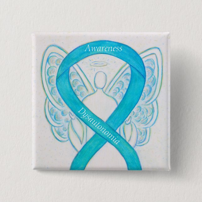 Dysautonomia Awareness Ribbon Angel Button Pins (Front)