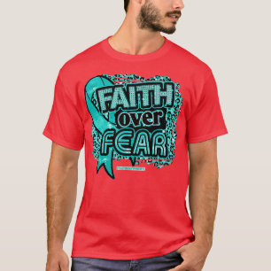 Dysautonomia awareness Ribbon Faith Over Fear Leop T-Shirt