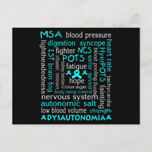 Dysautonomia Awareness T-shirt Teal Ribbon Gift18 Postcard