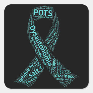 Dysautonomia Awareness T-shirt - Turquoise Ribbon  Square Sticker