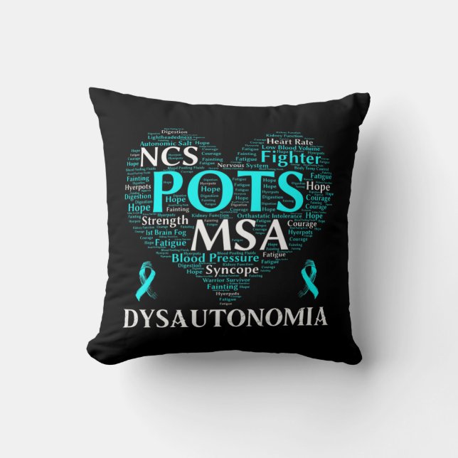 Dysautonomia Awareness Teal Ribbon T-Shirt71  Cushion (Front)
