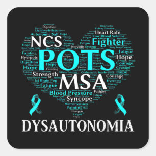 Dysautonomia Awareness Teal Ribbon T-Shirt71  Square Sticker
